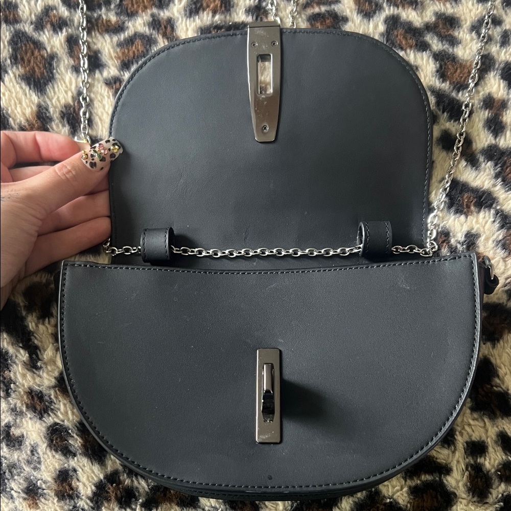 Tumi Black Croc-Embossed Chain Crossbody Bag - Picture 3 of 7